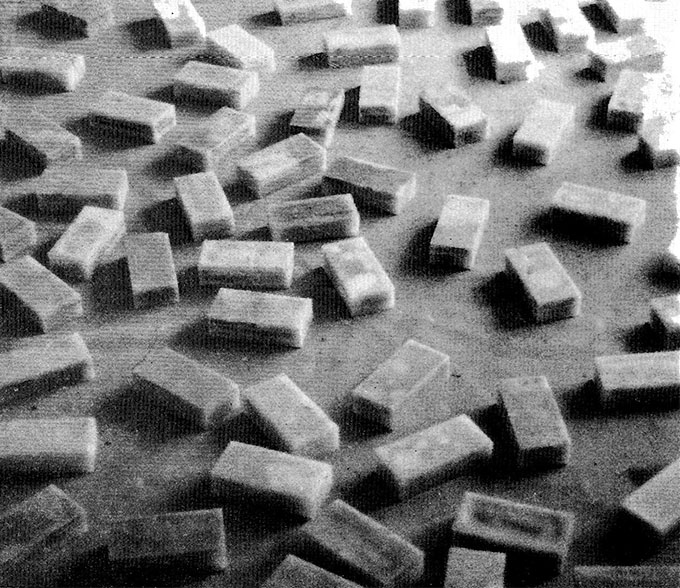 You see a group of WEARTH wax bricks in the early, German industrial format